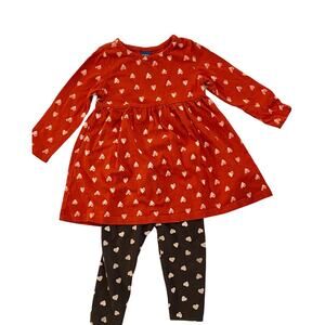 Heart Dress and leggings Size 12- 18 Months